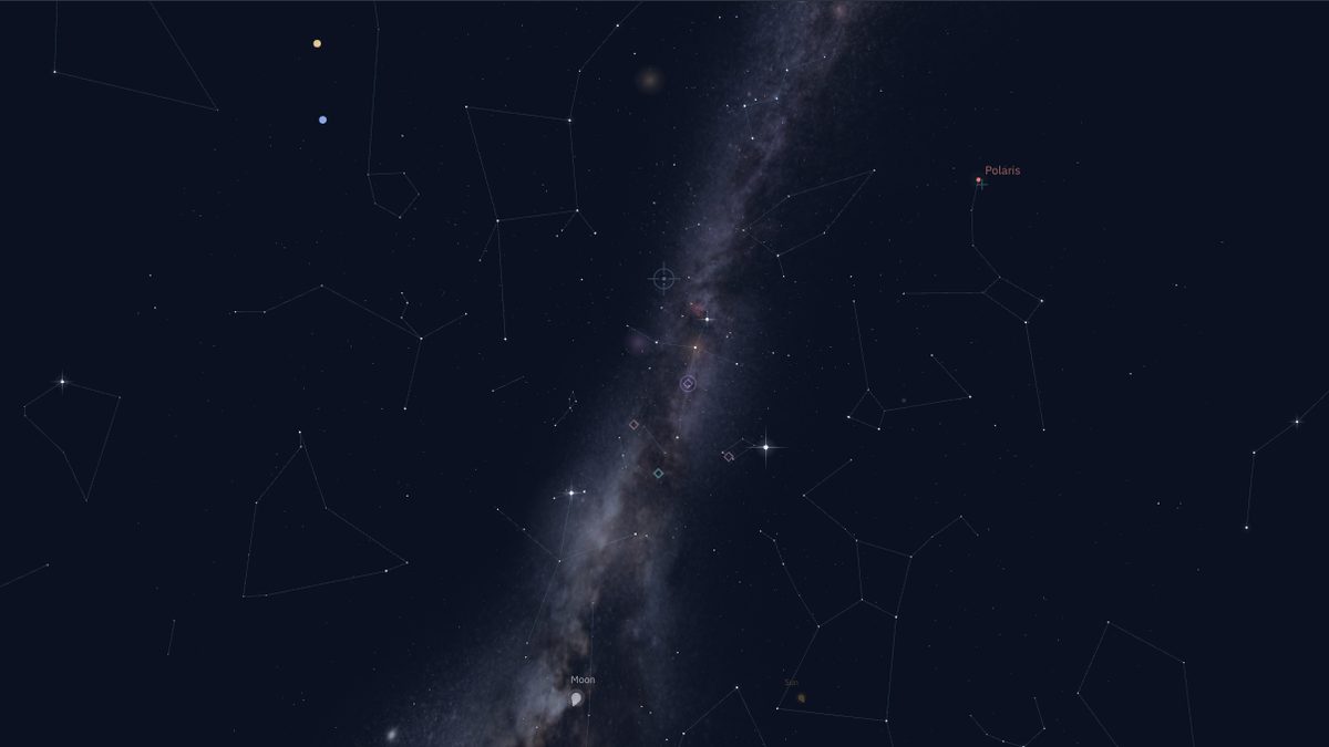 NowSky sky view of an autumn evening sky from New York, with the band of the Milky Way arching across the sky